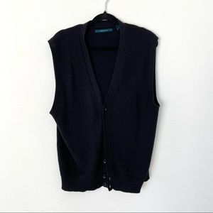 Black button sweater vest